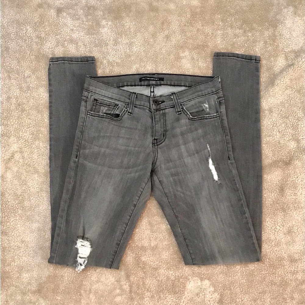Flying Monkey Distressed Destroyed Skinny Jeans 26